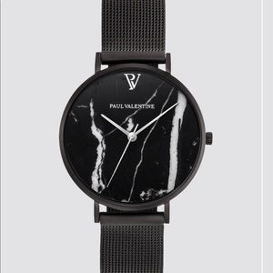 Brand New Paul Valentine Black Marble Mesh Watch